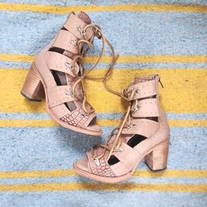 Freebird by Steven Pink Lace-Up Sandals